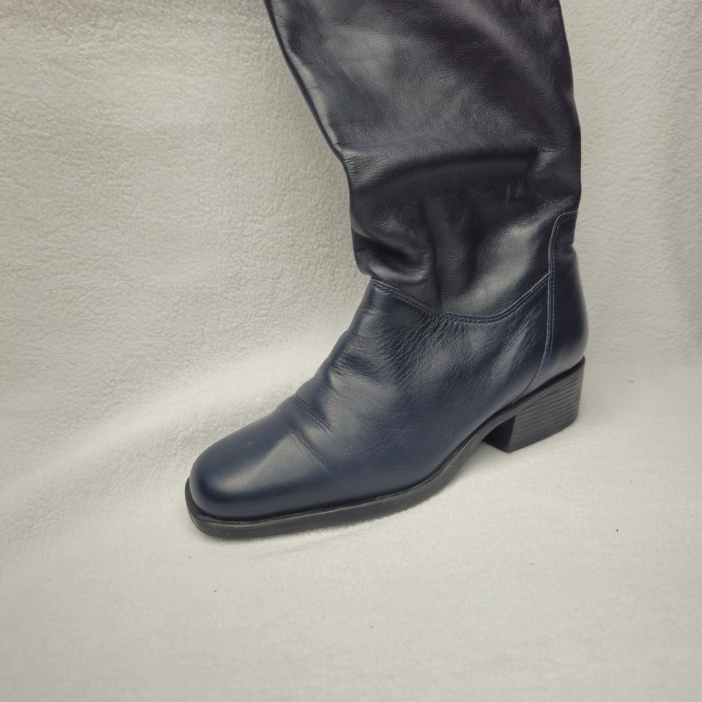 Naturalizer Navy Blue Leather Knee Boots